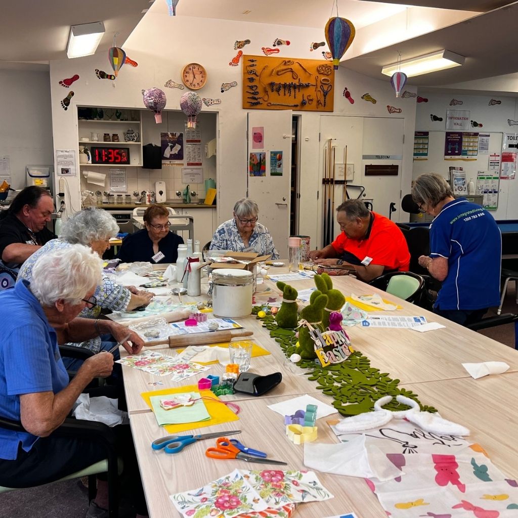 Raymond Terrace clients doing decoupage art